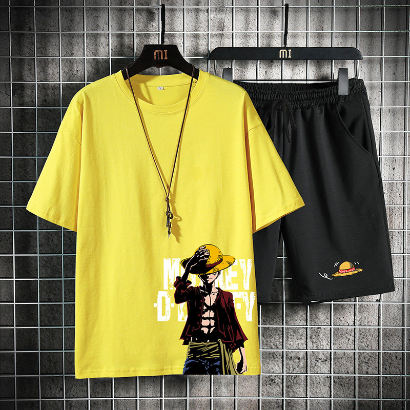 男夏季卡通动漫海贼王全棉纯棉睡衣 格迪格奈睡衣/家居服套装