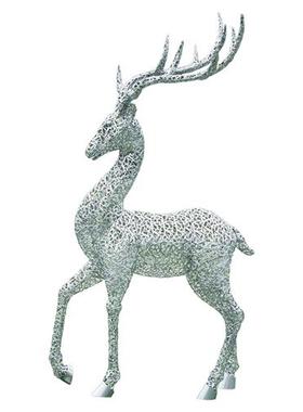 户外花园售楼处草坪铁不锈钢图案剪梅花鹿雕刻饰品夜光饰品