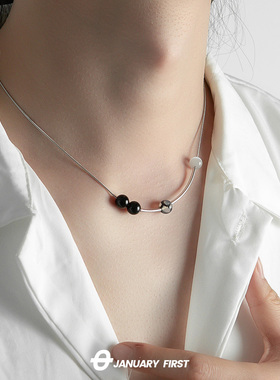 钛钢蛇骨链男女水星记项链