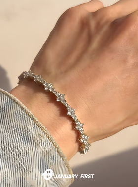 六芒星闪钻锆石手链嘻哈