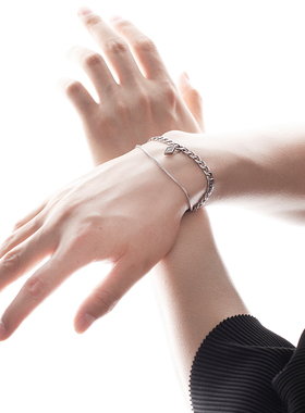 男女钛钢原创设计菱形坠手链