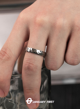 古法戒指手工锤纹指环男不规则尾戒设计师风女不规则纹理敲打戒指