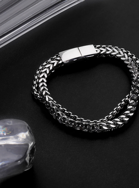 男钛钢原创设计磁扣手链