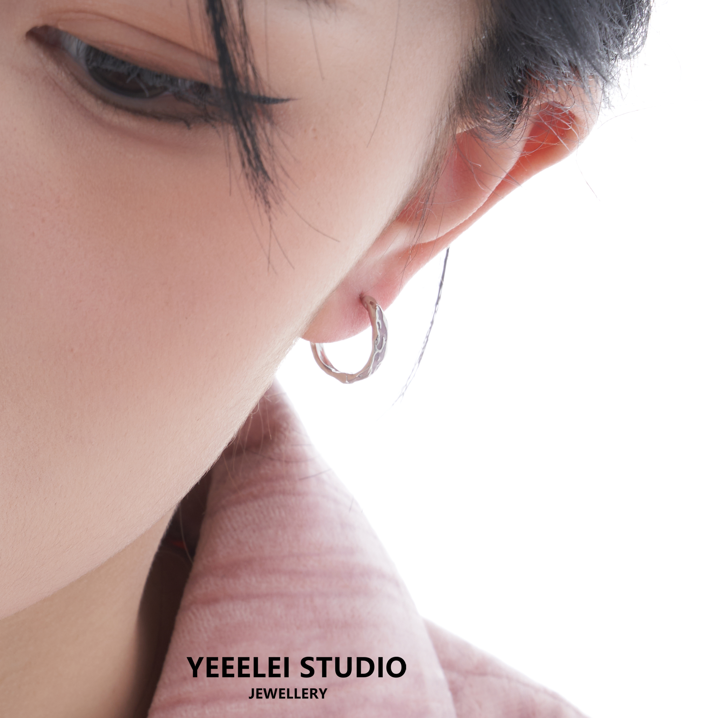 春天是浆果色/YEEELEI原创纯银耳环女S925养耳洞小众耳钉耳扣礼物 - 图1