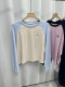 New for spring! Korean niche raglan sleeve T-shirt with color block letter embroidery round neck long-sleeved sweatshirt short top
