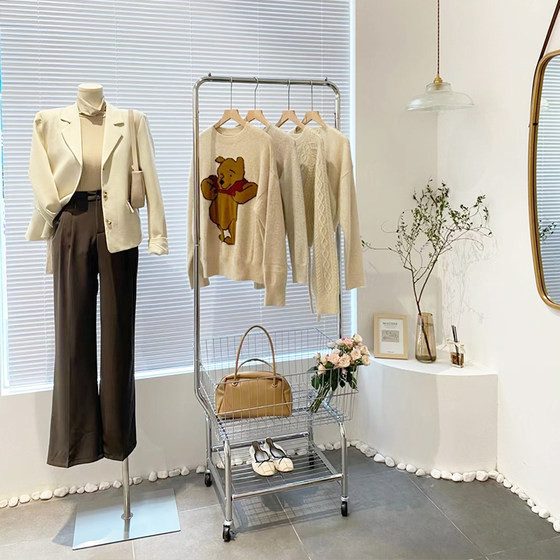 Mobile clothes display rack coat rack