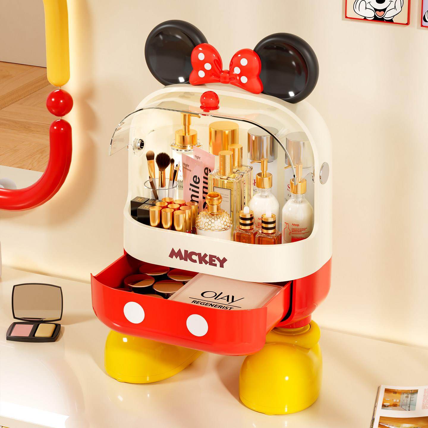 化妆品收纳盒桌面防尘护肤品置物架梳妆台高级感抽屉大容量化妆柜,淘宝优惠券,粉丝福利购,淘宝优惠卷