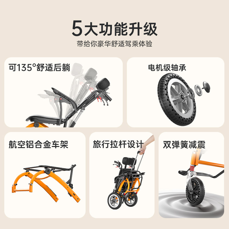 德国芝卫后躺手动轮椅车轻便折叠小型便携老人专用拉杆手推代步车,淘宝优惠券,粉丝福利购,淘宝优惠卷