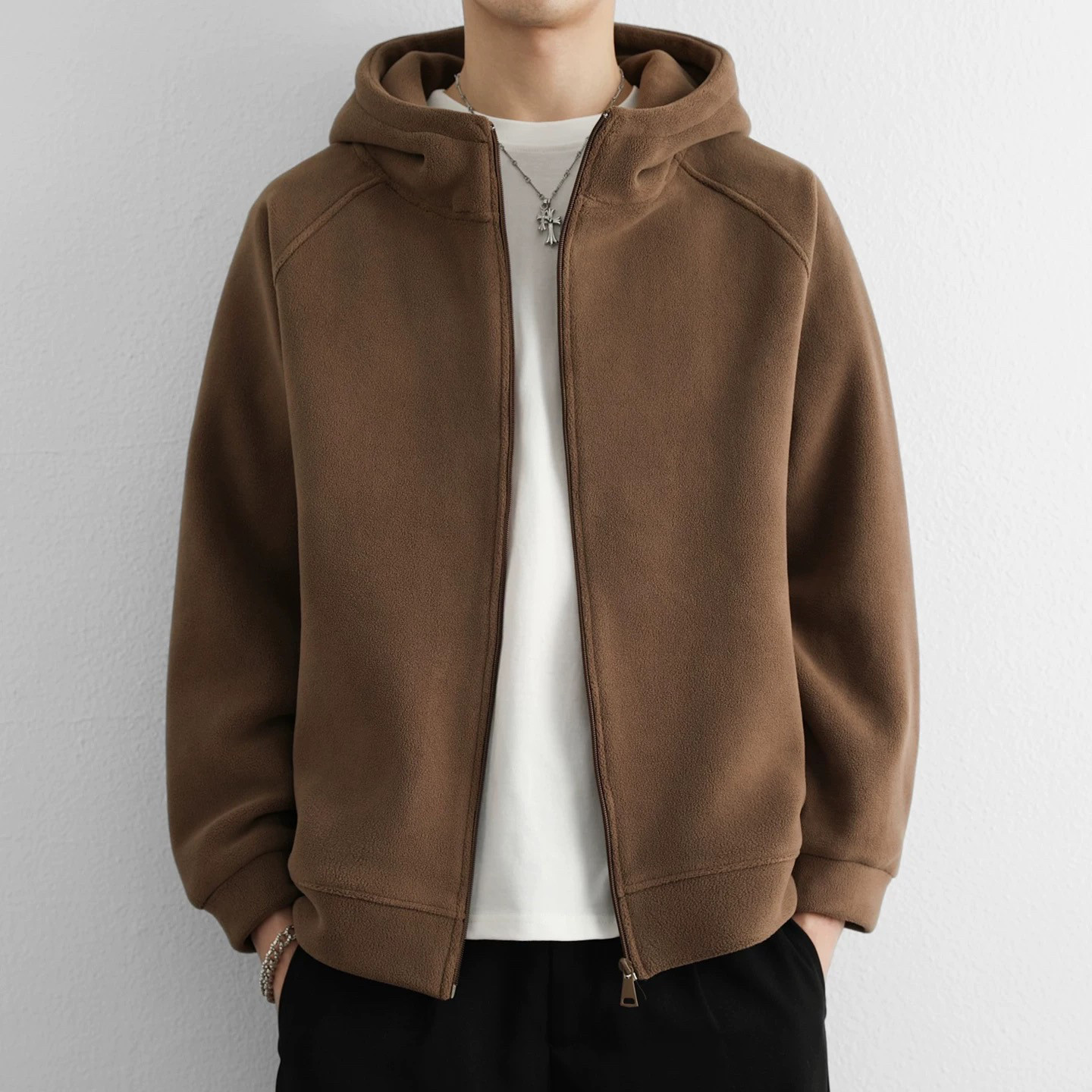 双面奥粒绒外套男秋冬季2025新款加厚保暖抓绒衣户外休闲连帽夹克,淘宝优惠券,粉丝福利购,淘宝优惠卷