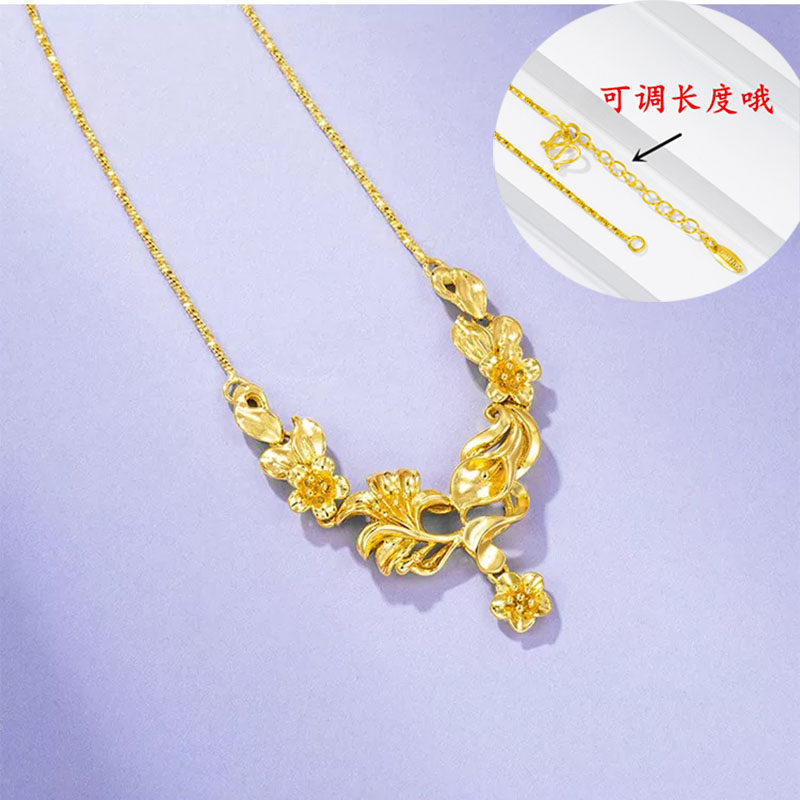 越南女24k仿黄金999新娘沙金项链 喜仕莱项链