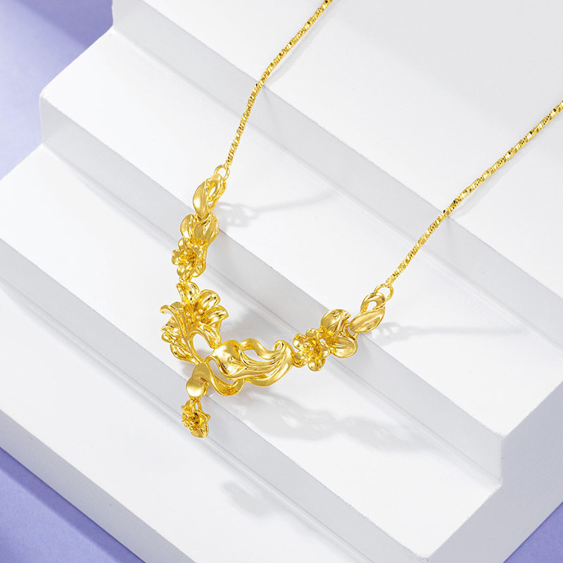 越南女24k仿黄金999新娘沙金项链 喜仕莱项链