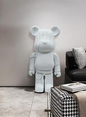 可爱暴力熊公仔玻璃钢摆件客厅电视柜室内装饰网红动物熊落地摆件