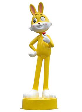 卡通兔子雕塑玻璃钢大摆件景观网红打卡拍照商场售楼部美陈装饰品
