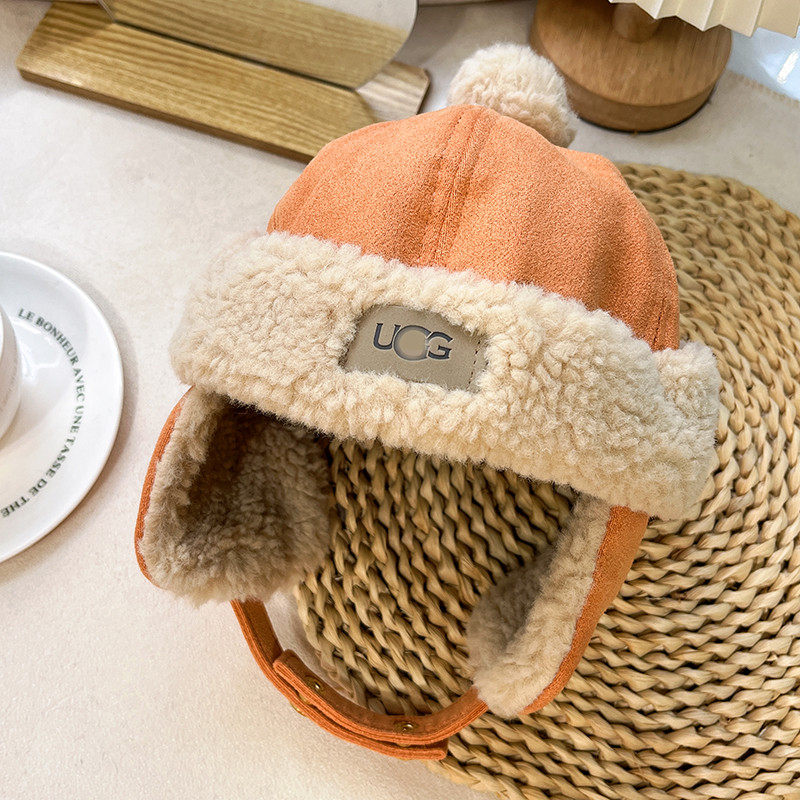 冬季新款优gg儿童雷锋帽子男女童防风护耳宝宝婴儿帽围巾围脖套装