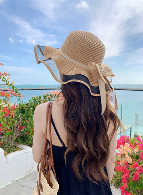 波浪边圆顶草帽女夏季新款