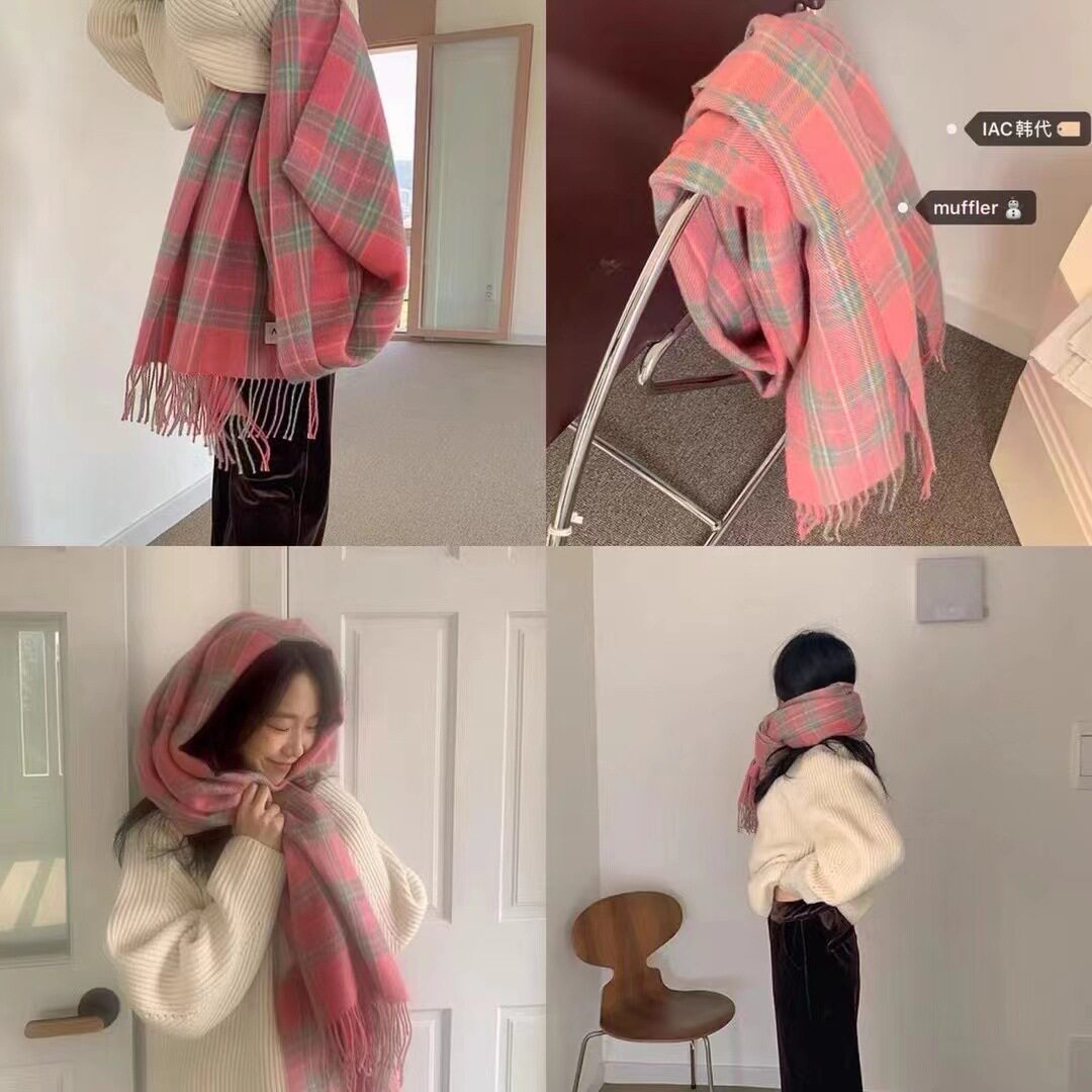 韩剧女主格纹围巾Korean Plaid Scarf
