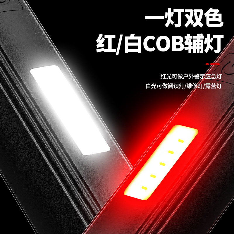 USB充电强光手电筒户外LED迷你手电筒带侧灯COB强光家用-图1