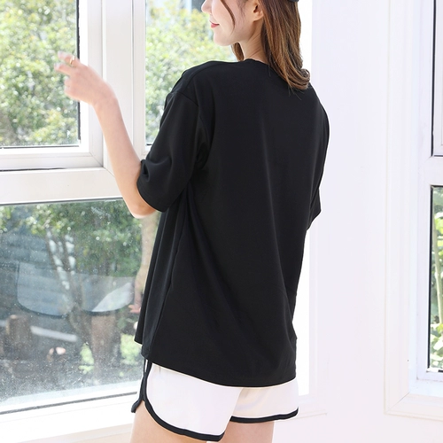 Tide, однотонная летняя дышащая черная футболка, короткий рукав, круглый воротник, сезон 2021