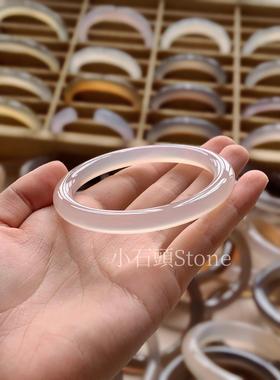 天然马料高冰小灯泡白月光荔枝冻玛瑙手镯翡翠玉髓镯子玉镯饰品