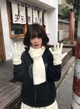 IVONA【兔宝宝^】冬季来噜！2025原创烫钻可爱保暖含羊毛女围巾