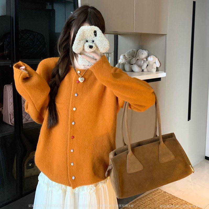 实拍大码女秋彩色纽扣慵懒宽松针织开衫上衣温柔风软糯糖果色毛衣,淘宝优惠券,粉丝福利购,淘宝优惠卷