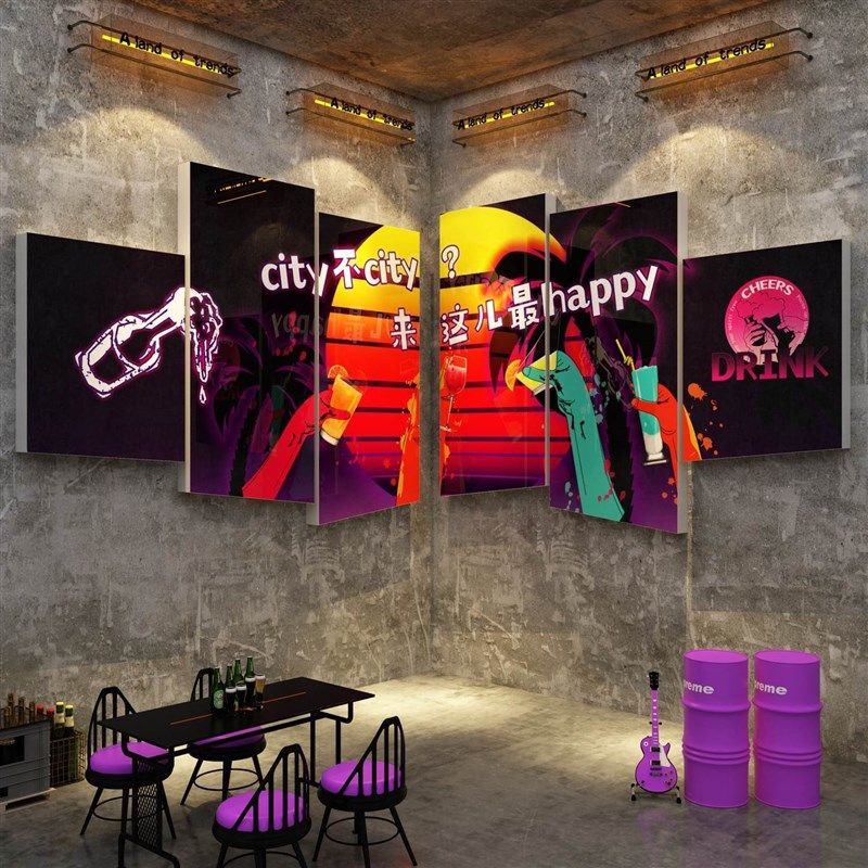 市井火锅店墙面装饰创意网红餐饮店壁画布置用品文化海报墙贴纸,淘宝优惠券,粉丝福利购,淘宝优惠卷