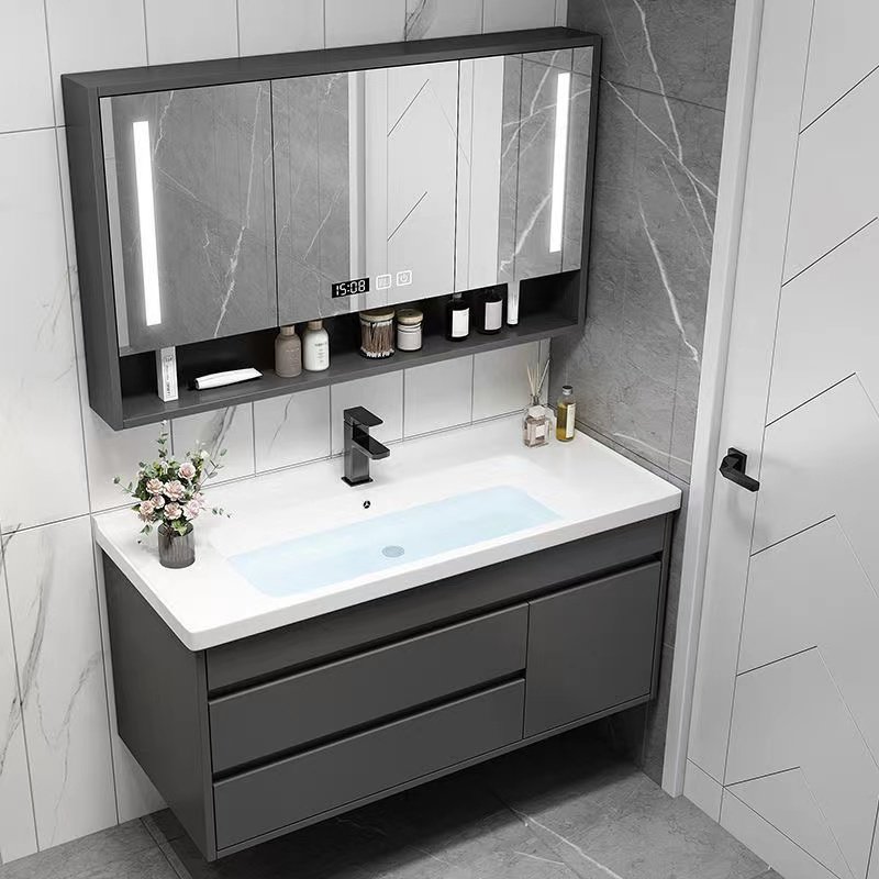 简约轻奢浴室柜组合落地式洗脸盆智能卫浴柜洗漱台防水陶瓷一体盆,淘宝优惠券,粉丝福利购,淘宝优惠卷