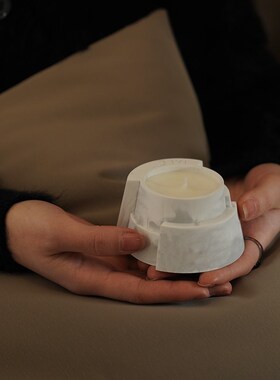 里物来野设计款天池的雪冷花香高级石膏杯小众性冷淡风香薰蜡烛杯