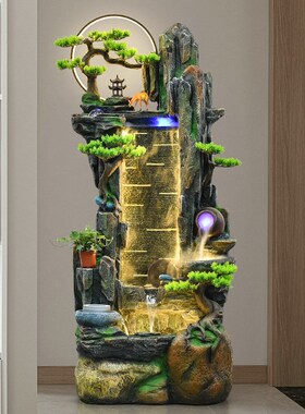 假山流水喷泉客厅循环水招财风水轮办公室鱼缸造景观装饰落地摆件