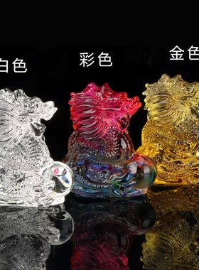 水晶龙摆件十二生肖生日礼物家居客厅装饰品龙年新年开业乔迁礼品