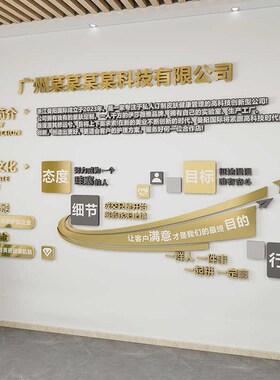 高档轻奢企业文化背景墙办公室励志标语3d立体墙贴装饰定制设直销