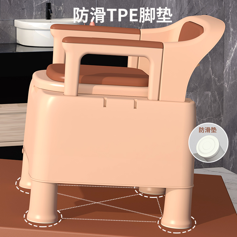 老人坐便c器成人家用可移动马桶孕妇老年人便携室内防臭便盆坐便 - 图0