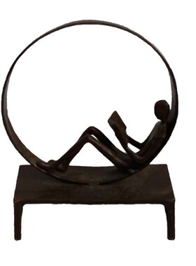 欧式铸铁男女看书书挡家居v书房桌面个性书靠办公室书架摆件装饰