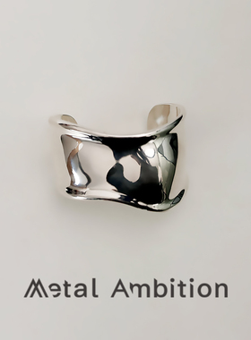 宽边光面手镯女高级感法式气质轻奢小众设计饰品复古时尚臂环夸张