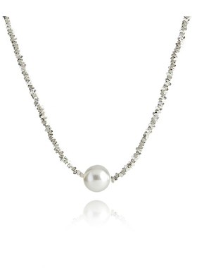 2025春季新款不规则银色项链女网红时尚百搭珠珠经典锁骨链TG036