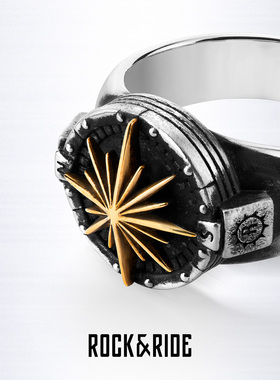 ROCKRIDE自由璀璨星芒戒指纯银