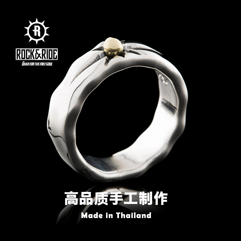 【官方正品】rockride宽圈星芒潮对戒 rockride戒指/指环