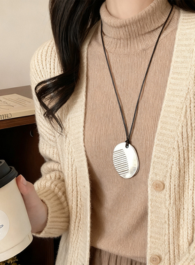 2025新款时尚同款银色梳子项链