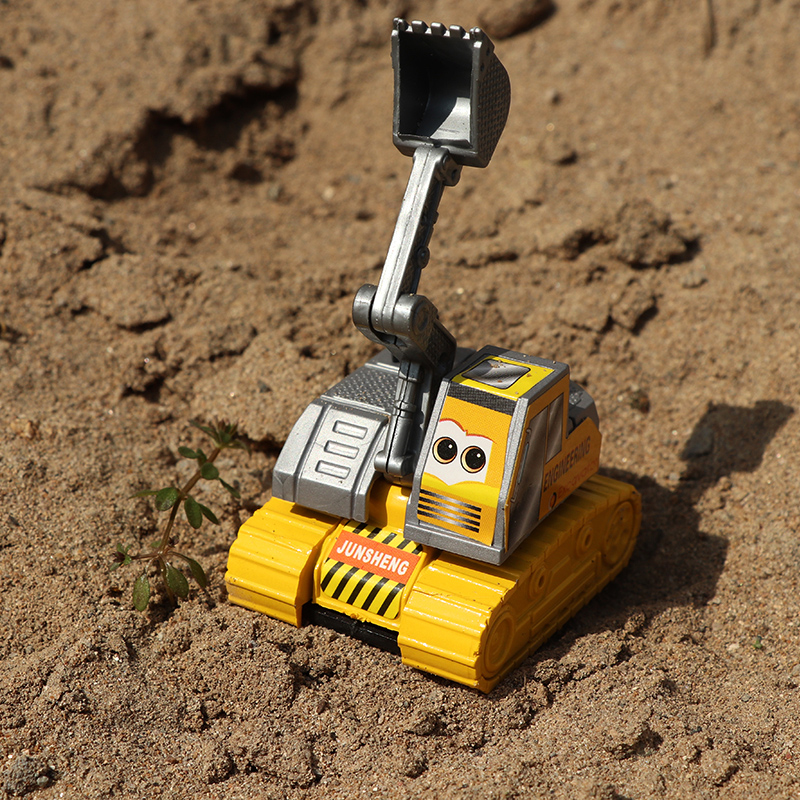 儿童回力小汽车玩具挖掘机挖土机压路机推土机叉车工程车套装男孩