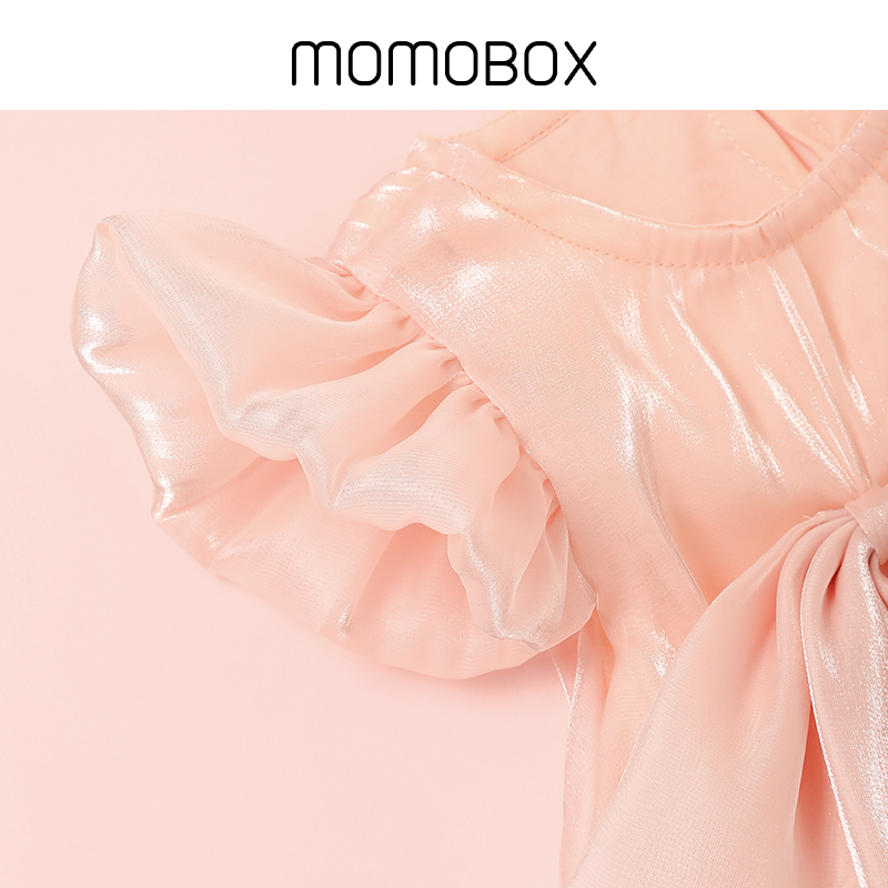 momobox女童连衣裙2024新款宝宝公主裙子夏装流光纱周岁礼服春装