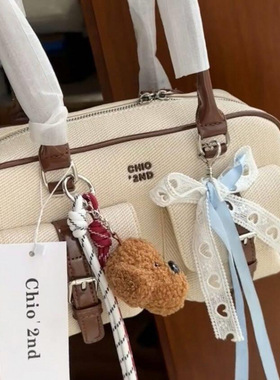 钥匙扣女生少女蝴蝶结ins芭蕾爱心挂件可爱手机包包女精致高级感