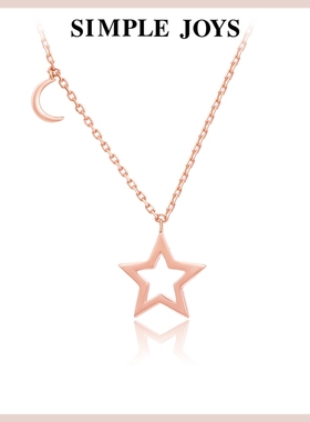 浪漫北极星彩金情侣钻石项链