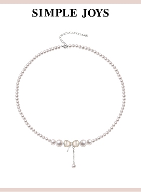 S925纯银蝴蝶结珍珠项链高级感