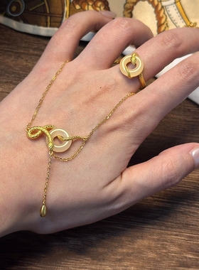 灵蛇献瑞平安扣生肖蛇项链女仿和田玉国风本命年生日礼物