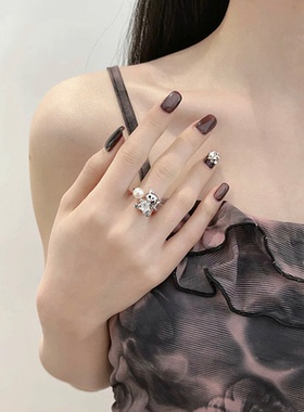 原创小熊星星珍珠戒指礼物