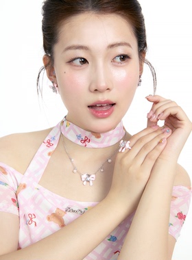 NiceMood甜心蜜语小熊蝴蝶结项链