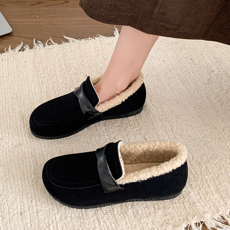 豆豆鞋女2025新款加绒保暖防滑毛毛鞋秋冬平底鞋软底懒人一脚蹬,淘宝优惠券,粉丝福利购,淘宝优惠卷