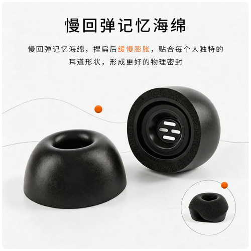 适用真我BudsAir 7/7Pro耳机套记忆海绵入耳式耳帽OPPO蓝牙慢回弹耳塞套配件耳堵 - 图1