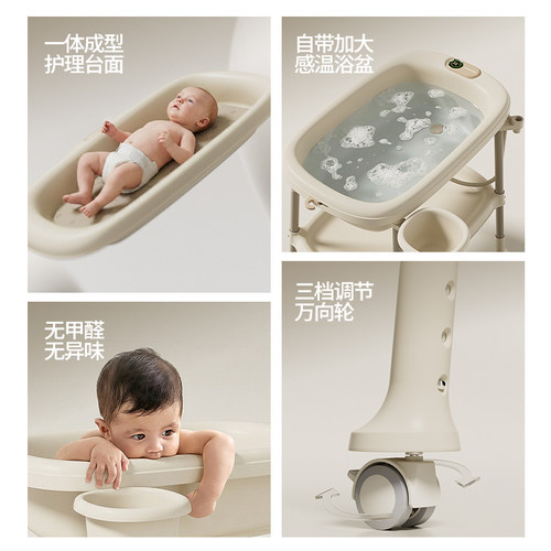 babypods尿布台婴儿护理台澡盆二合一宝宝浴盆多功能可移动婴儿床 - 图1