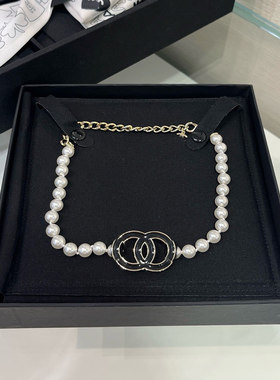 定制 25粉色黑色珐琅珍珠颈链项链 彩钻星星项链